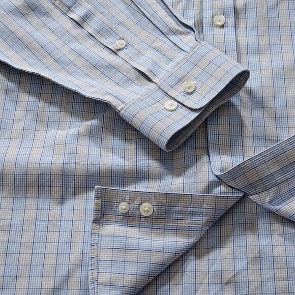 Eddie Bauer Shirt Mens Tall L Plaid LS Wrinkle Free Relaxed Fit Pocket Preppy - Picture 11 of 16